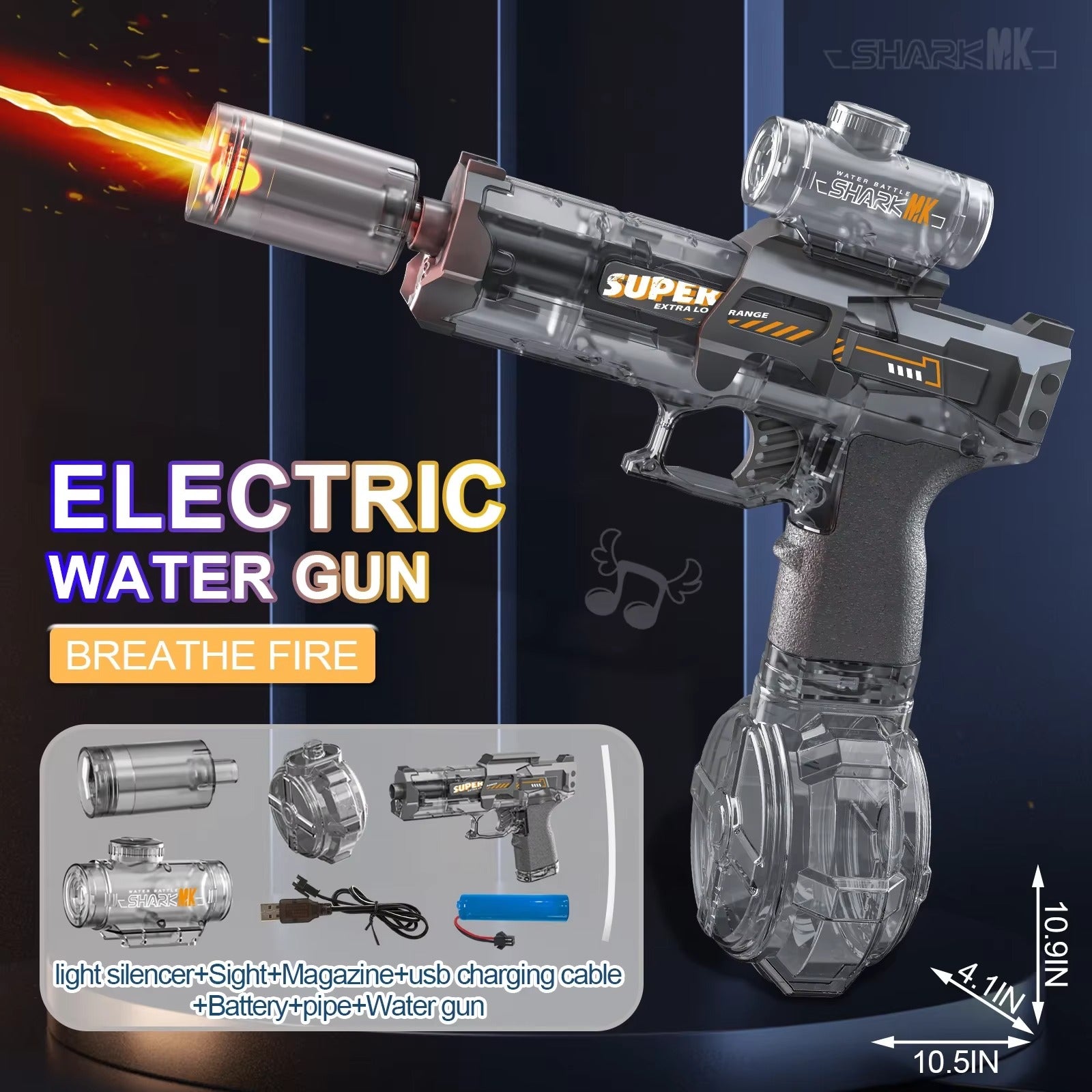 Blazefire LED Electric Water Gun – automatisk vattenpistol med ljuseffekter
