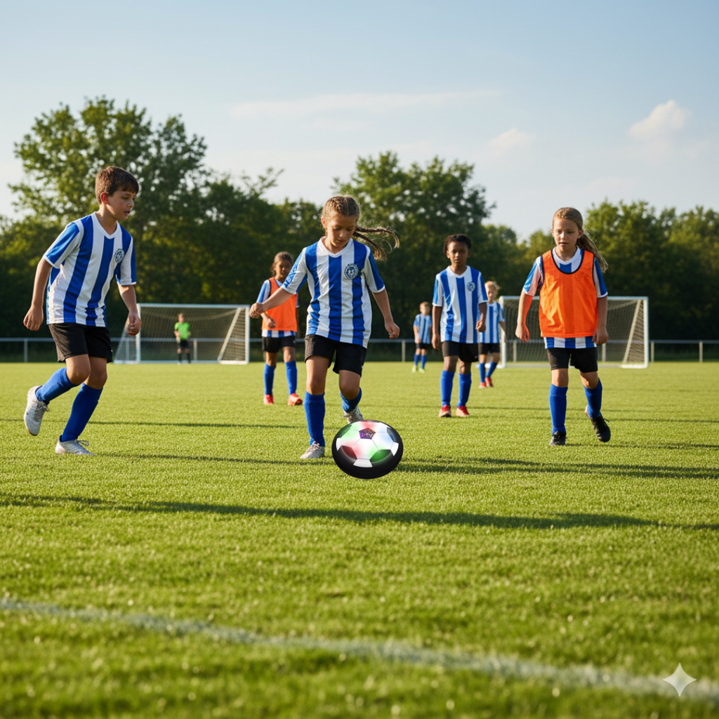 LED lysande svävande fotboll